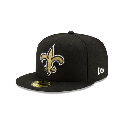New Orleans Saints Gorra | New Era NFL Crystals From Swarovski 59fifty Fitted Cap Mexico - Negros